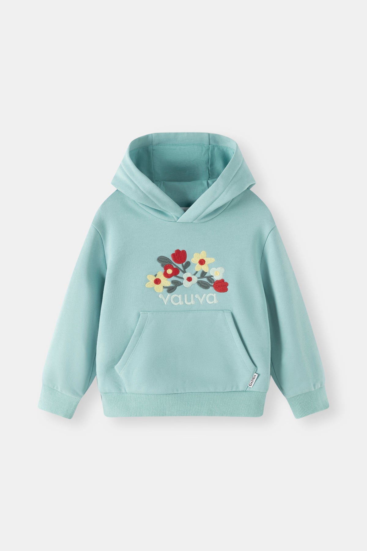 Kids Floral Embroidered Fleece Pullover Hoodie