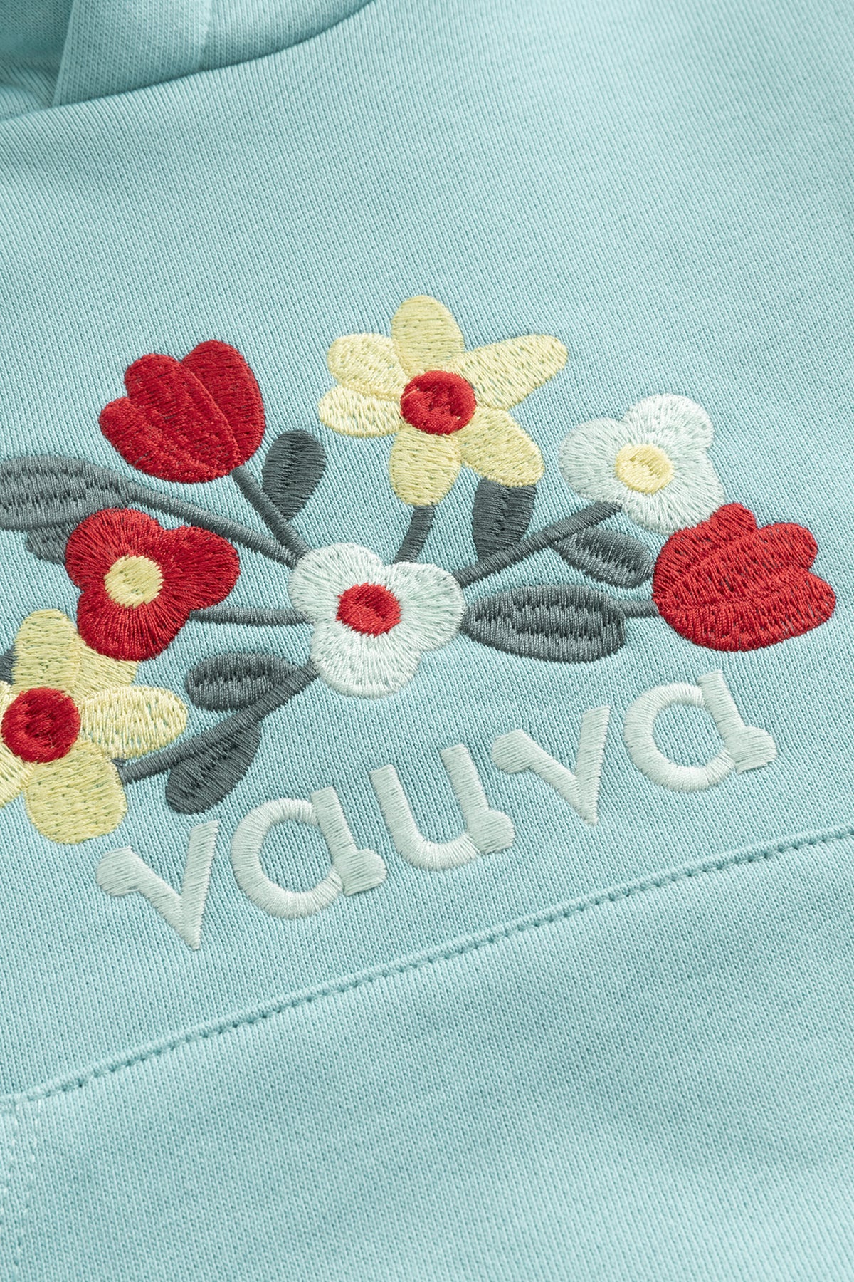 Kids Floral Embroidered Fleece Pullover Hoodie