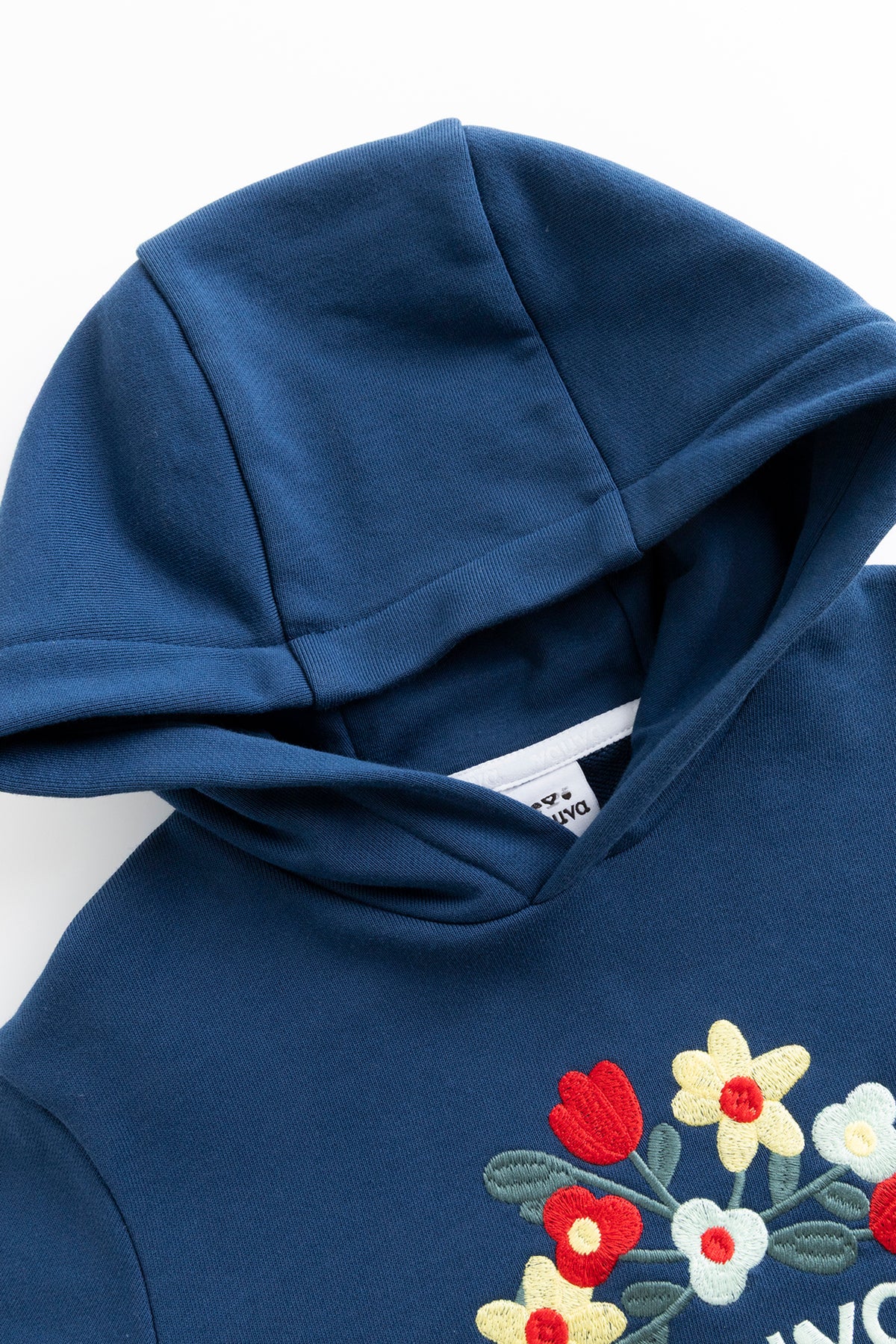 Kids Floral Embroidered Fleece Pullover Hoodie