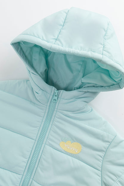 Kids Embroidered Cloud Hooded Down Jacket