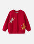 Kids Button‑Up Cardigan – Red
