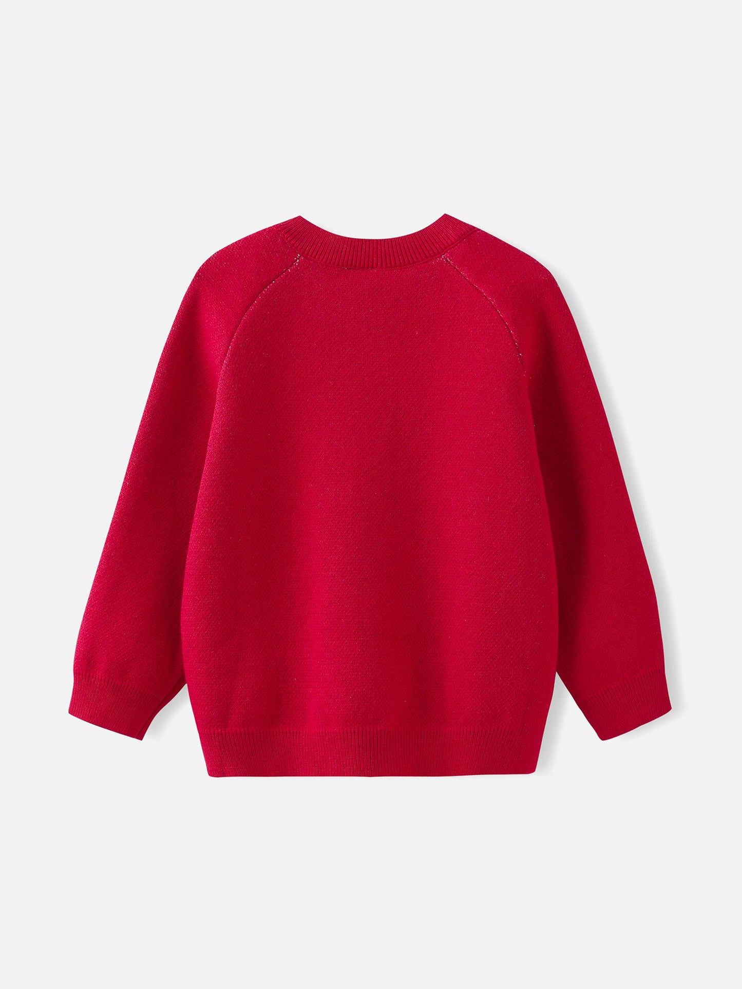 Kids Button‑Up Cardigan – Red