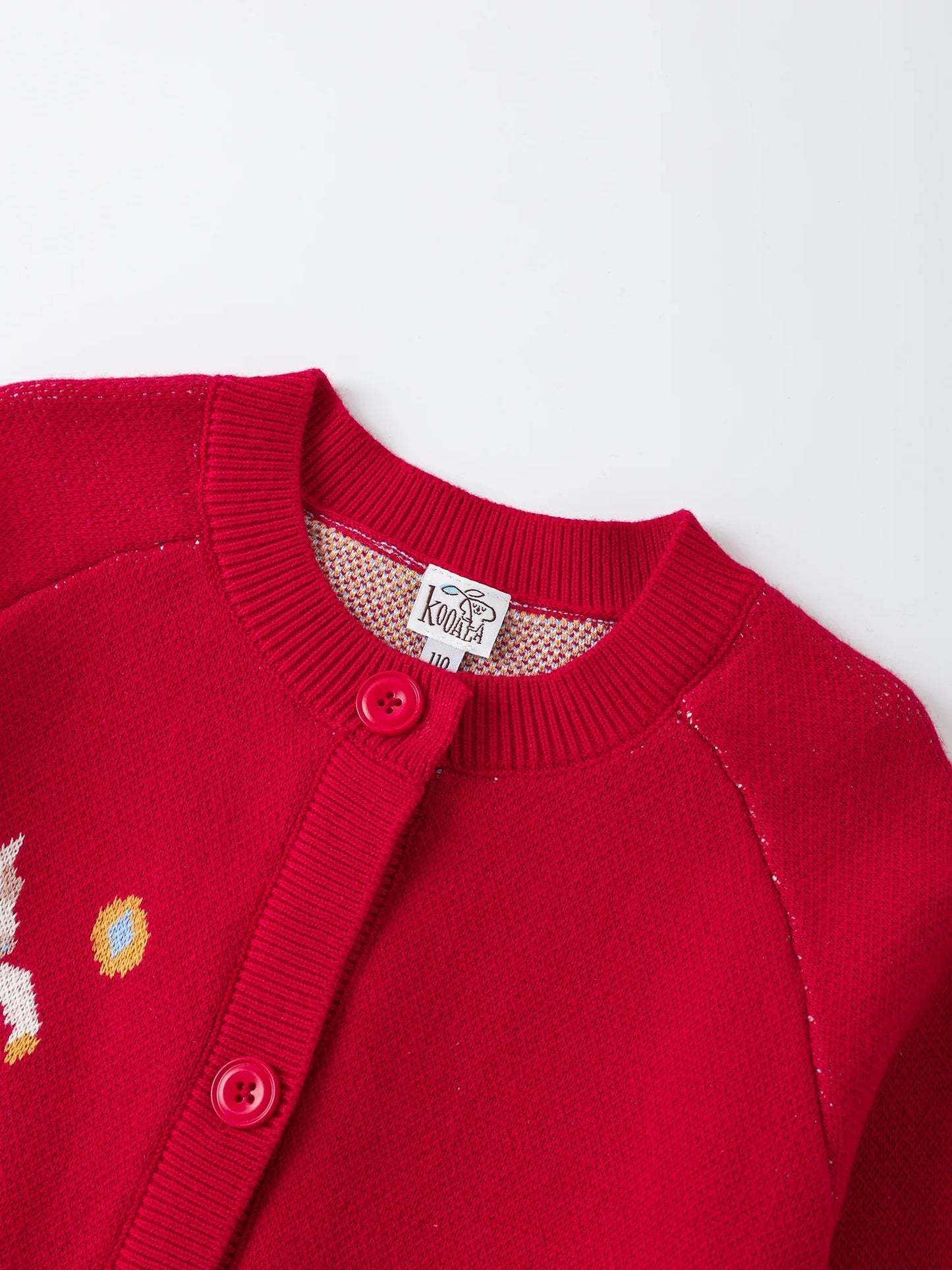 Kids Button‑Up Cardigan – Red