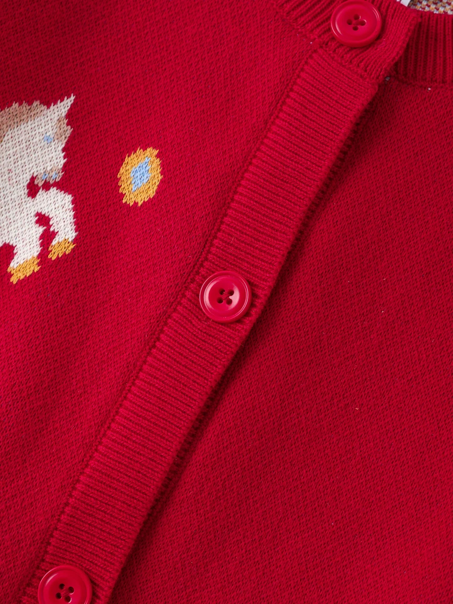 Kids Button‑Up Cardigan – Red