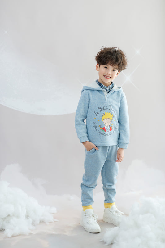 Layered Collar Character-Print Sweatshirt