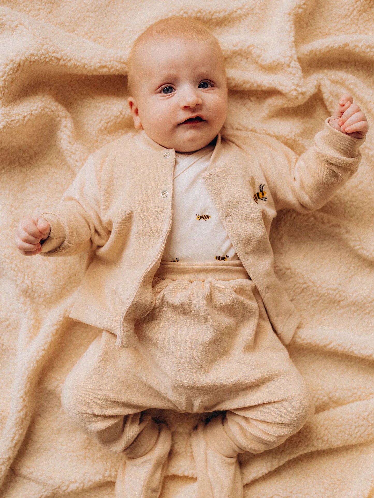 Baby Terry Jacket with Bee Embroidery