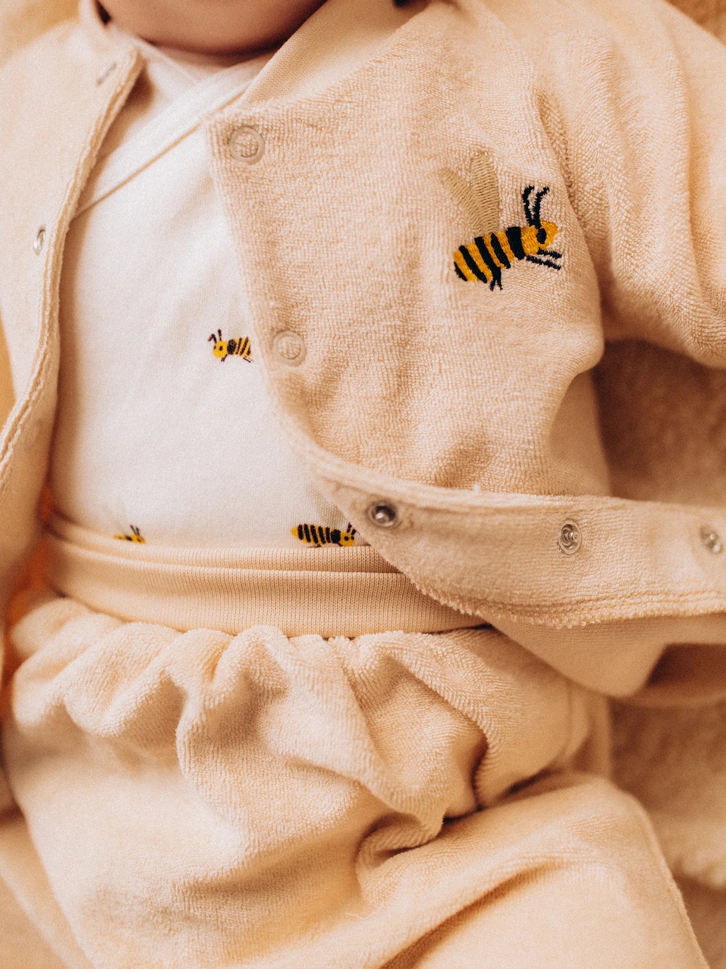 Baby Terry Jacket with Bee Embroidery