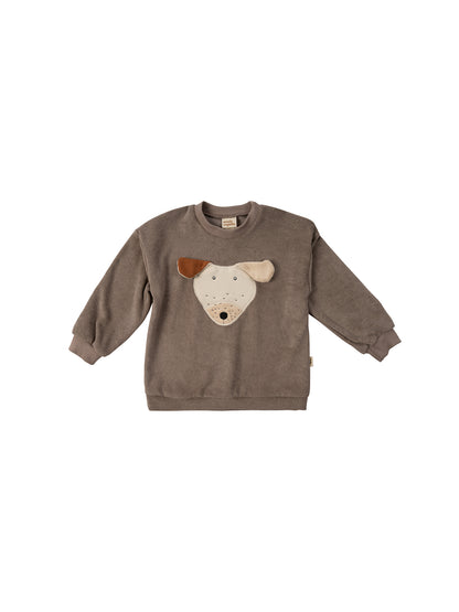 Terry Oversized Sweater With Dog (GOTS)