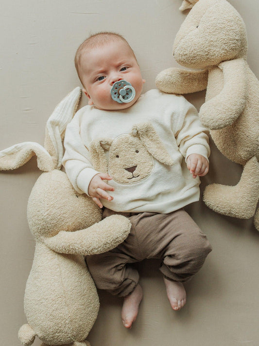 Baby Terry Sweater with Bunny Appliqué