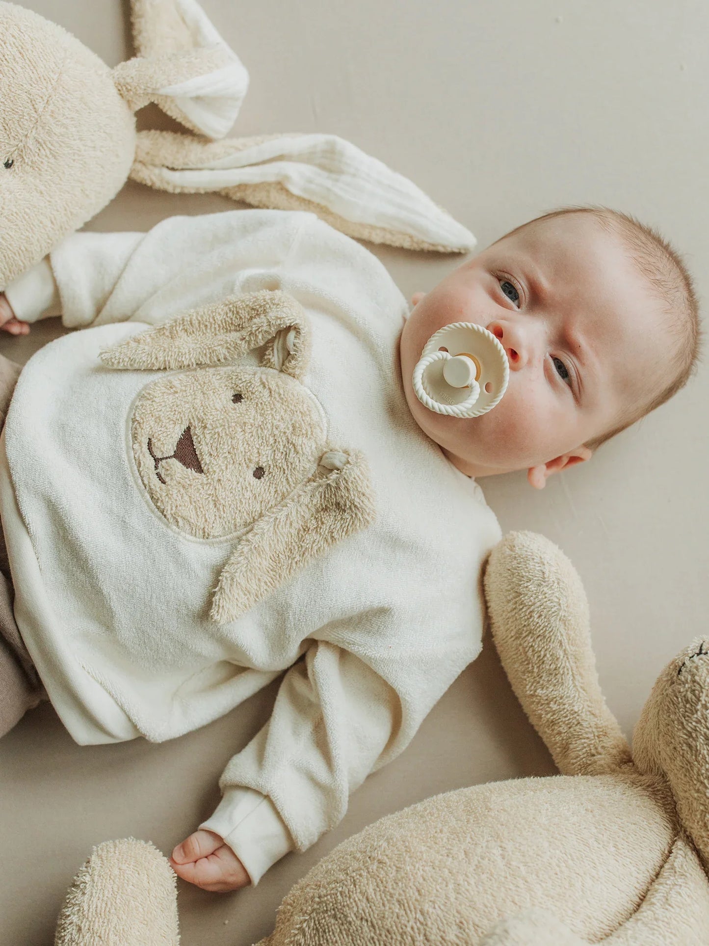 Baby Terry Sweater with Bunny Appliqué