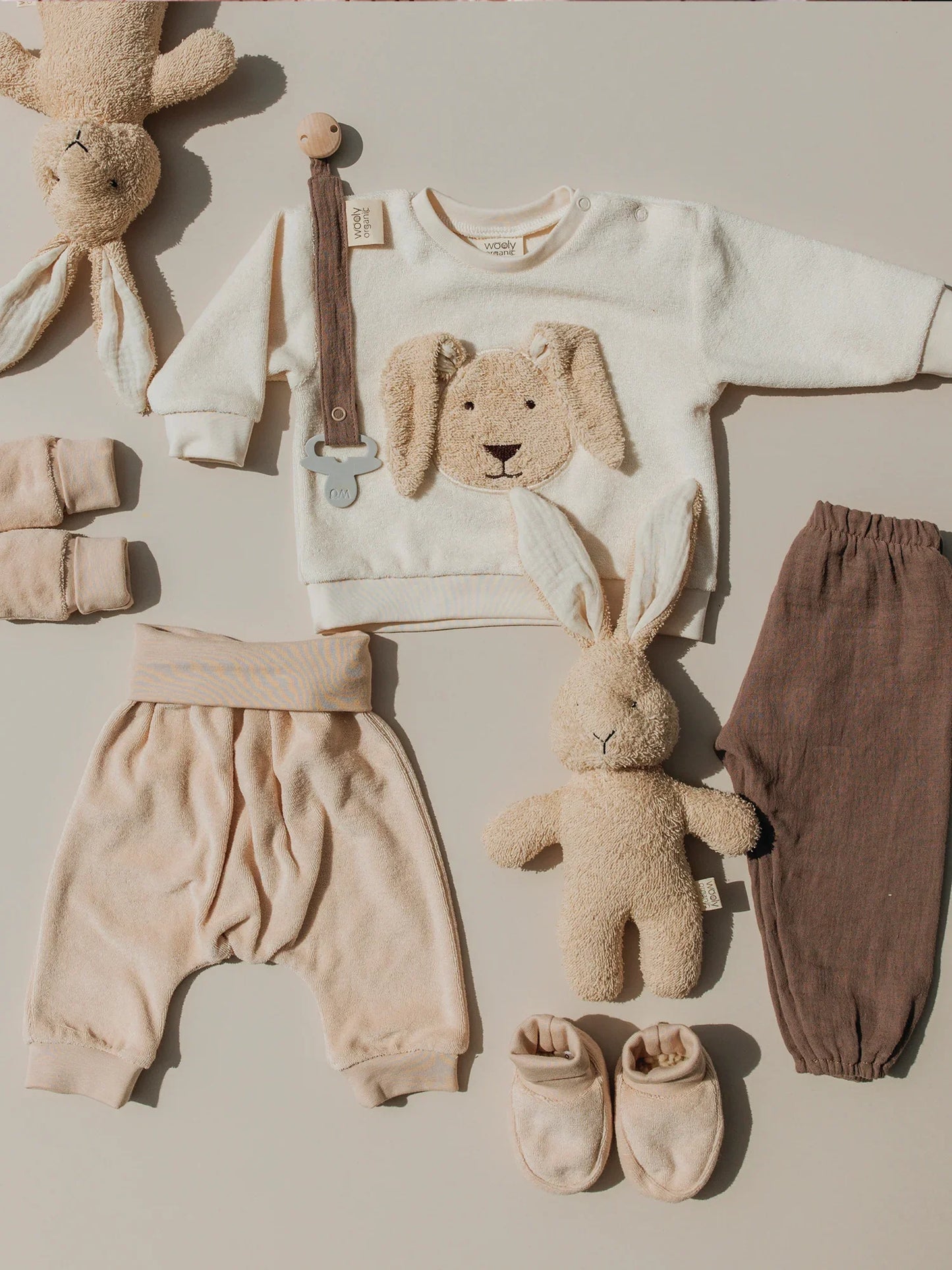 Baby Terry Sweater with Bunny Appliqué