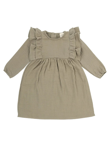 Muslin Longsleeve Dress With Ruffles (GOTS)