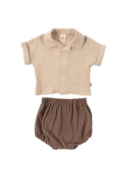 Muslin Baby Shirt With Bloomers (GOTS)