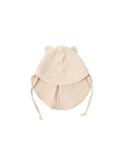 Muslin Sun Hat With Teddy Ears (GOTS)