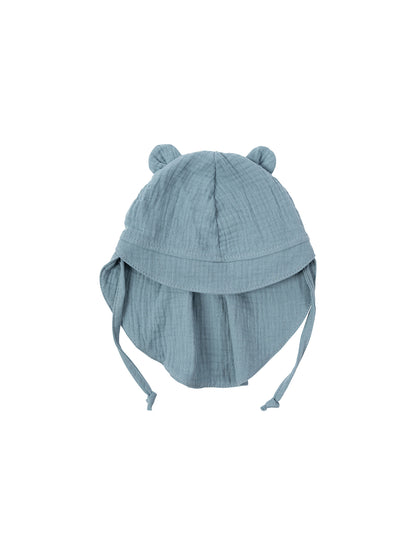 Muslin Sun Hat With Teddy Ears (GOTS)