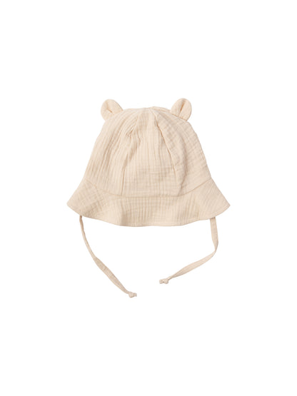 Muslin Sun Hat With Teddy Ears (GOTS)