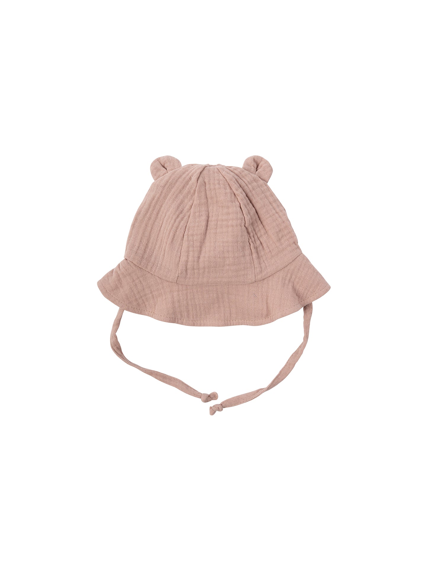 Muslin Sun Hat With Teddy Ears (GOTS)