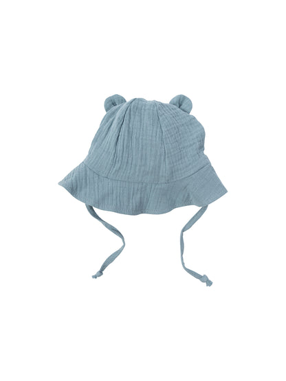 Muslin Sun Hat With Teddy Ears (GOTS)