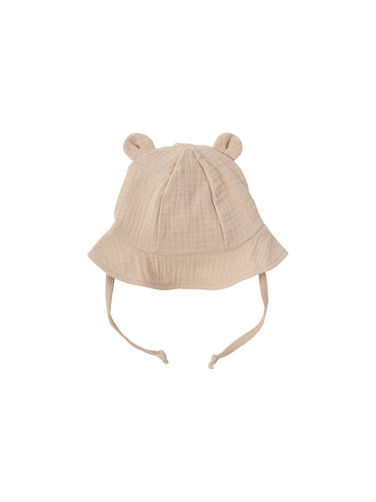 Muslin Sun Hat With Teddy Ears (GOTS)