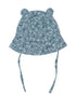 Wooly Organic Wooly Organic SS23 - Muslin Sun Hat With Teddy Ears For Babies (Mint Flowers) Hat