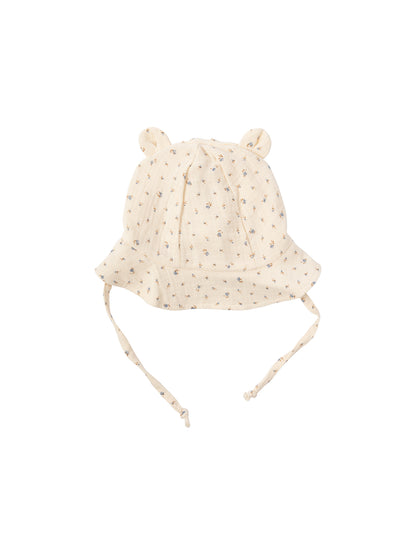 Muslin Sun Hat With Teddy Ears (GOTS)