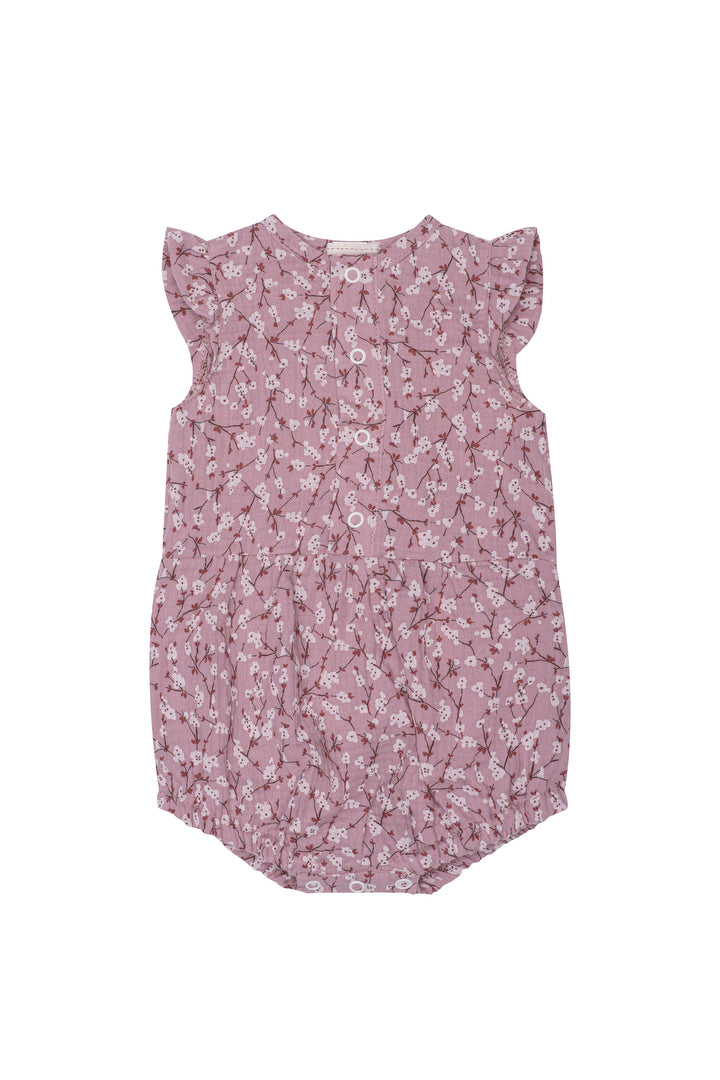 Wooly Organic Wooly Organic SS23 - Muslin Frills Romper (Pink Sand Flowers) Romper