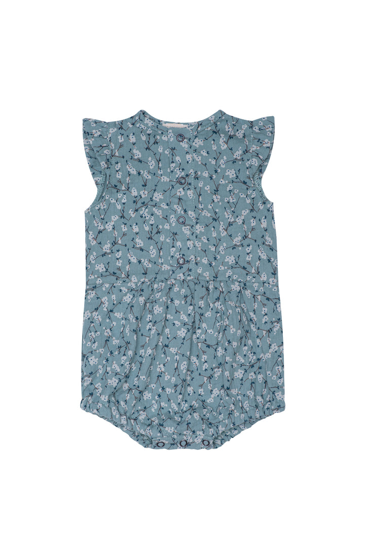 Wooly Organic Wooly Organic SS23 - Muslin Frills Romper (Mint Flowers) Romper