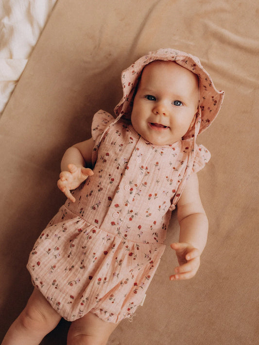 Muslin Romper With Wings