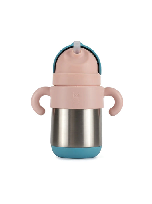 Matt Thermal Straw Bottle - Arctic + Blush