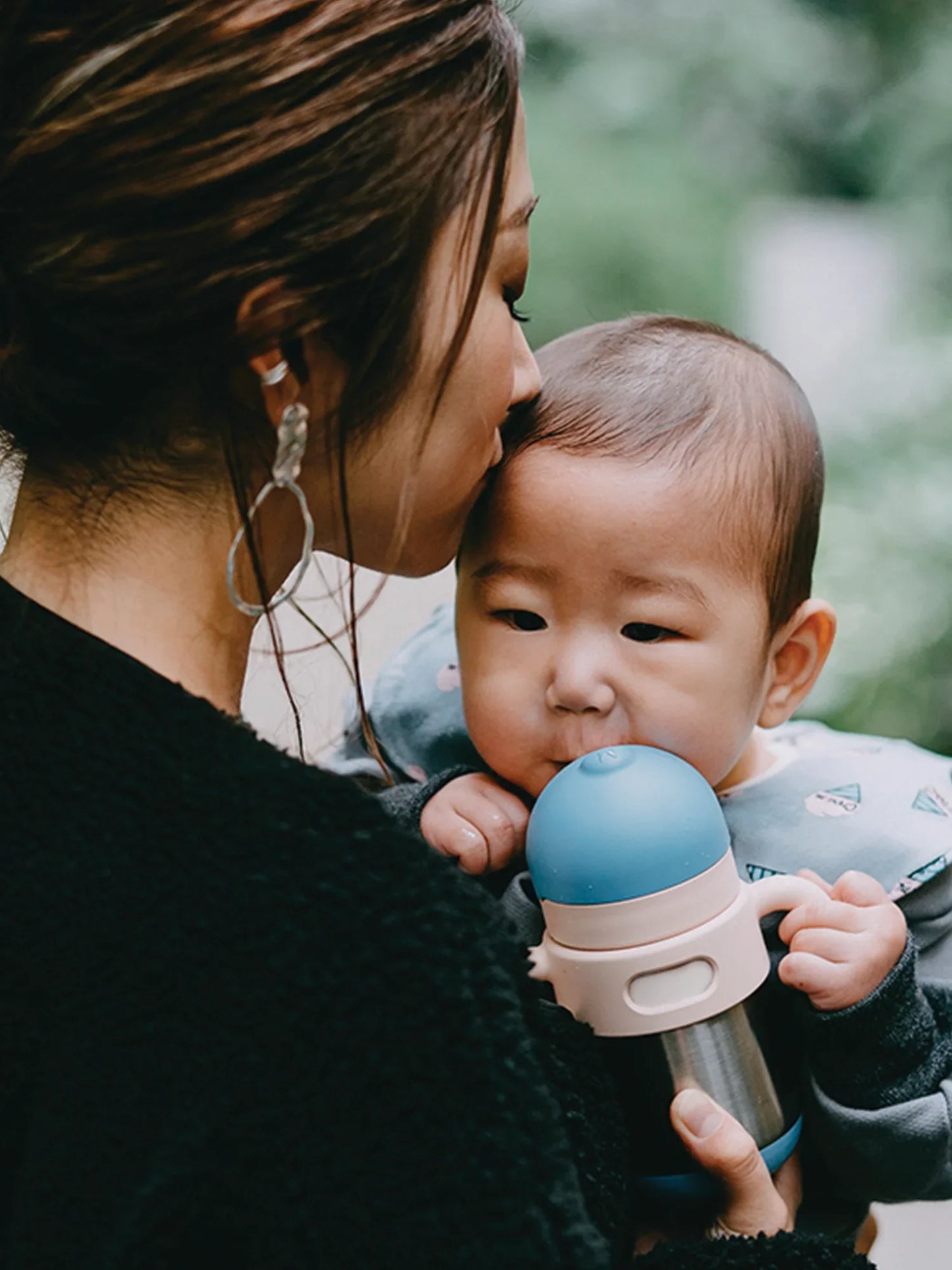 Matt Thermal Straw Bottle - Arctic + Blush