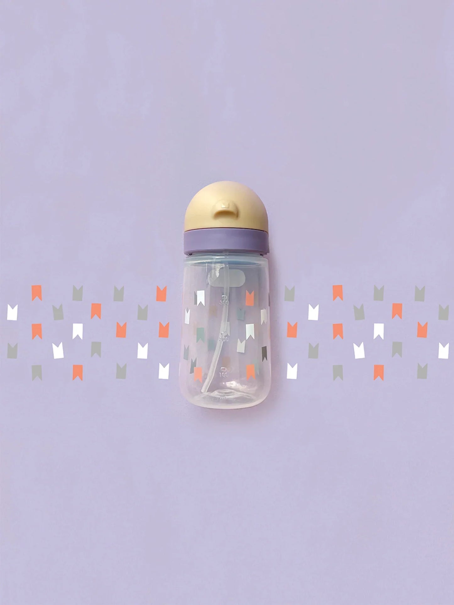 Matt Kid Straw Bottle- Purple & Milk Tea + Crown