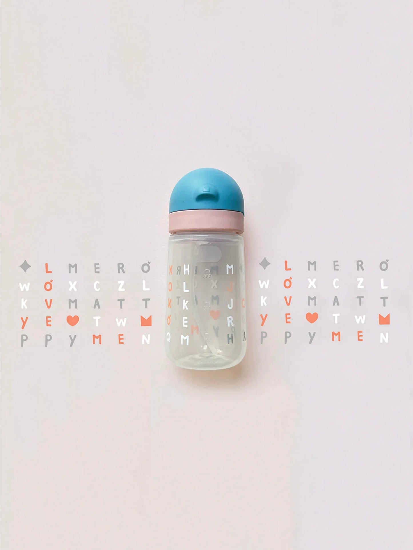 Matt Kid Straw Bottle - Arctic & Blush + Puzzle