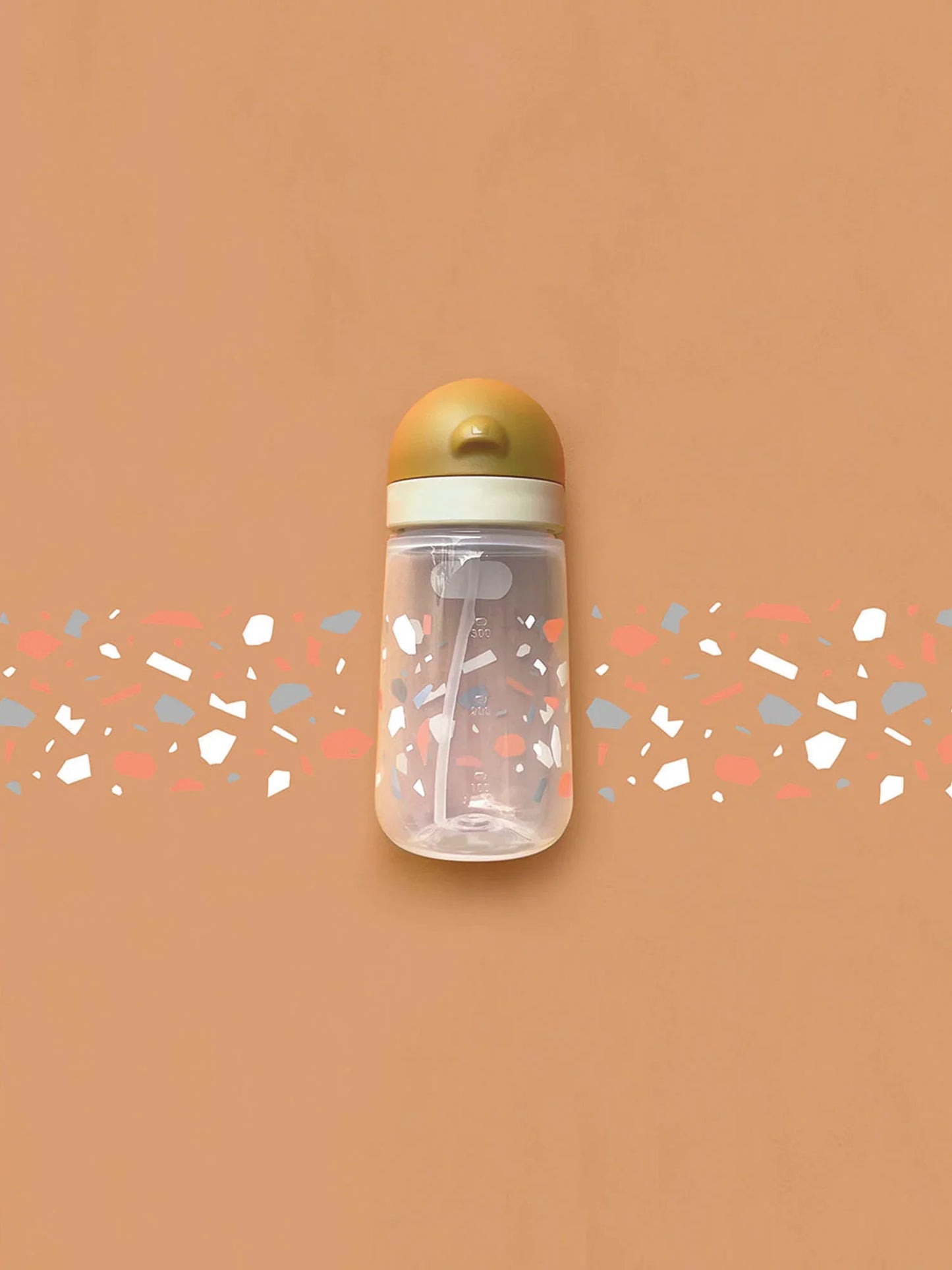 Matt Kid Straw Bottle - Caramel & Milk Tea + Terrazzo