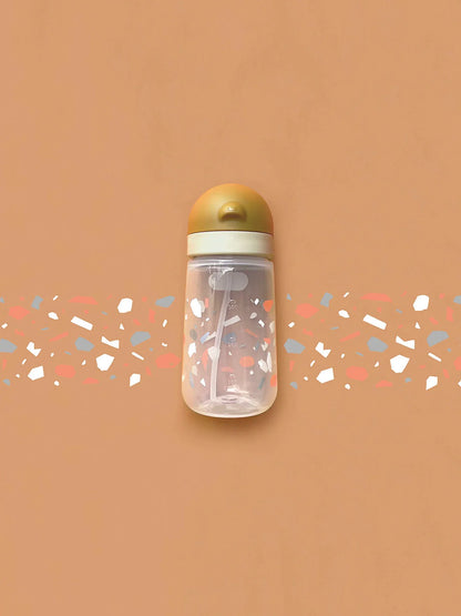 Matt Kid Straw Bottle - Caramel & Milk Tea + Terrazzo
