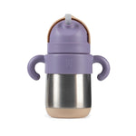 Matt Thermal Straw Bottle - Purple + Milk Tea