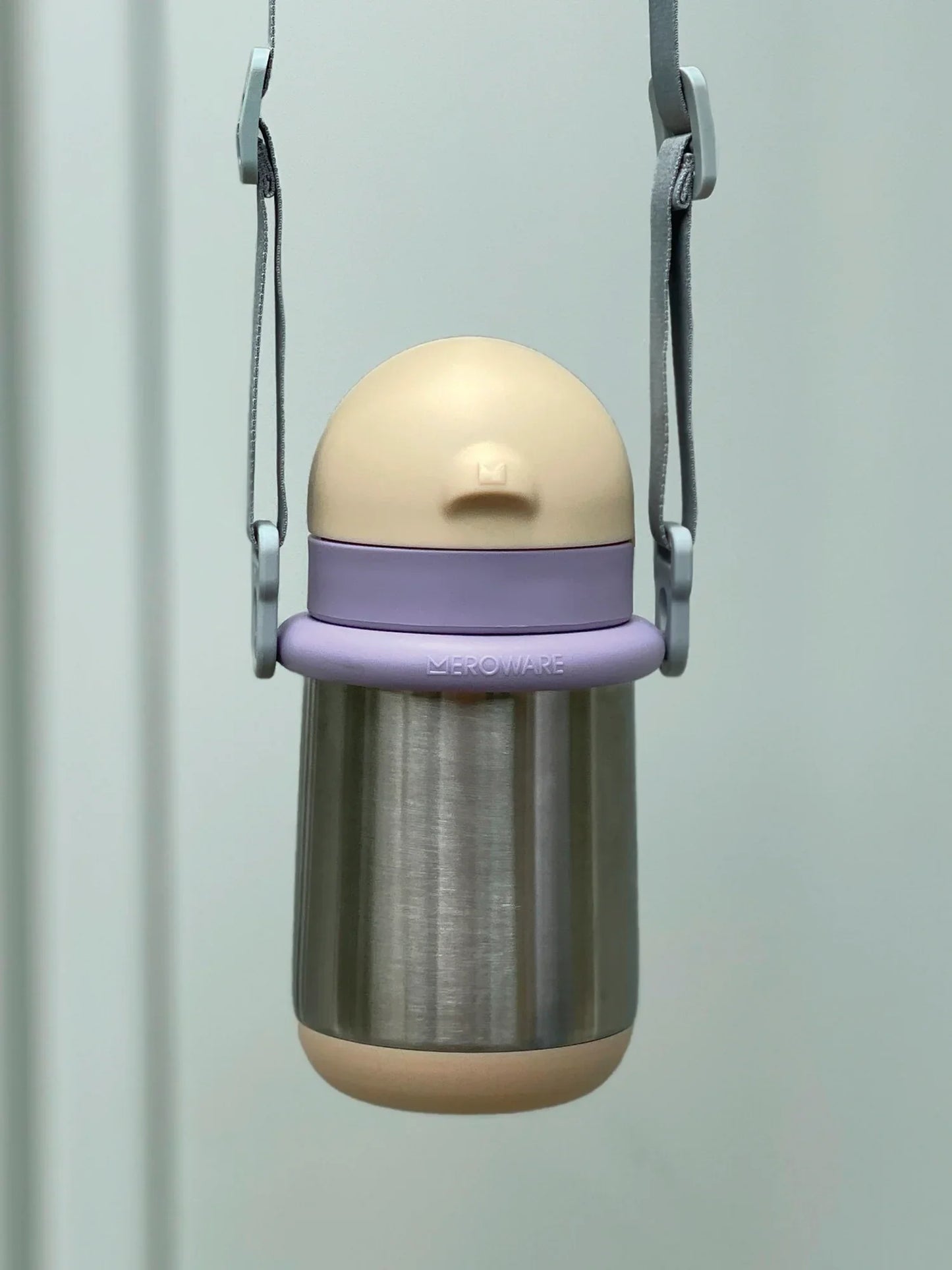 Matt Thermal Straw Bottle - Purple + Milk Tea