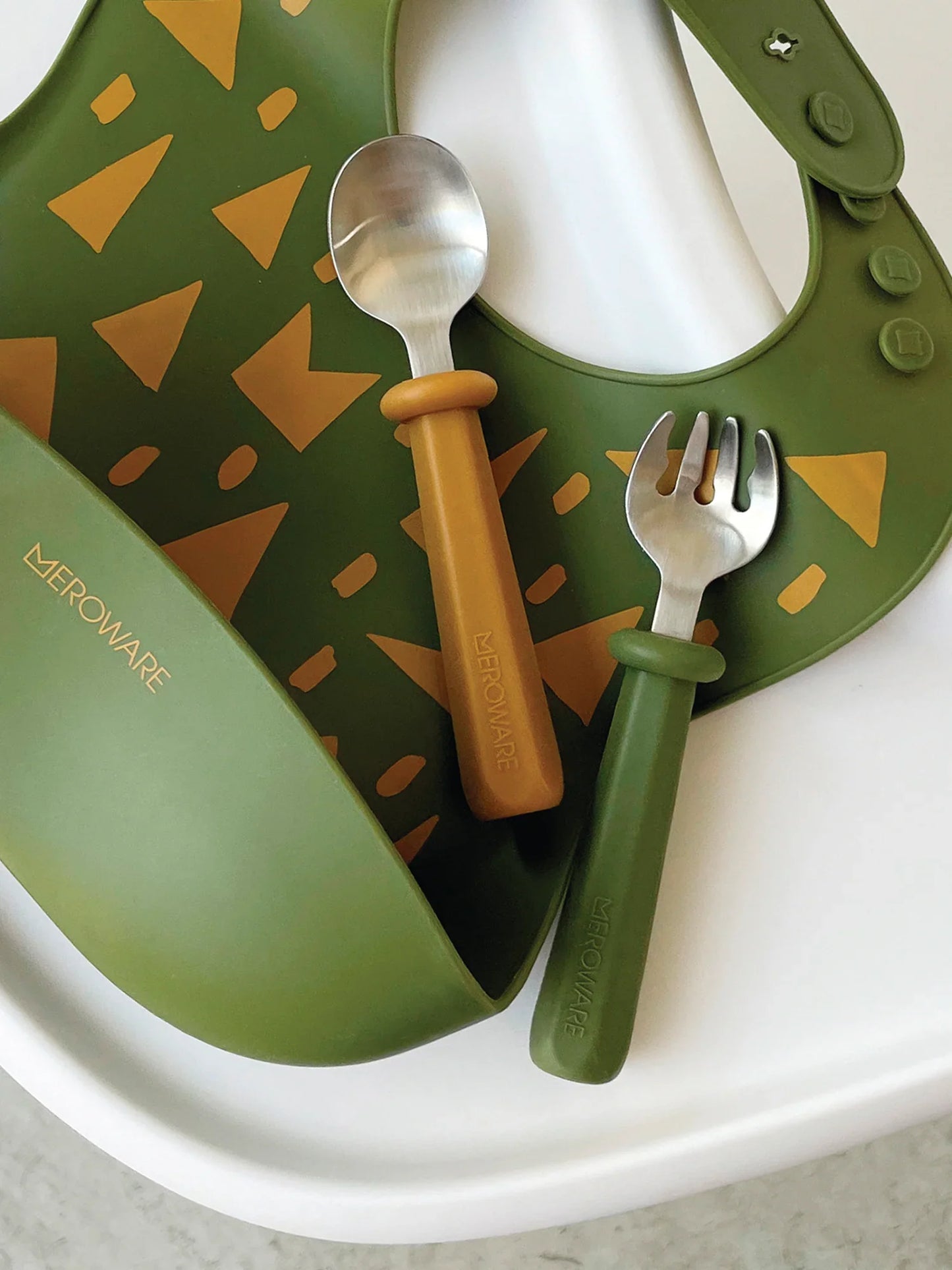 Nana Spoon And Fork Set- Caramel + Army