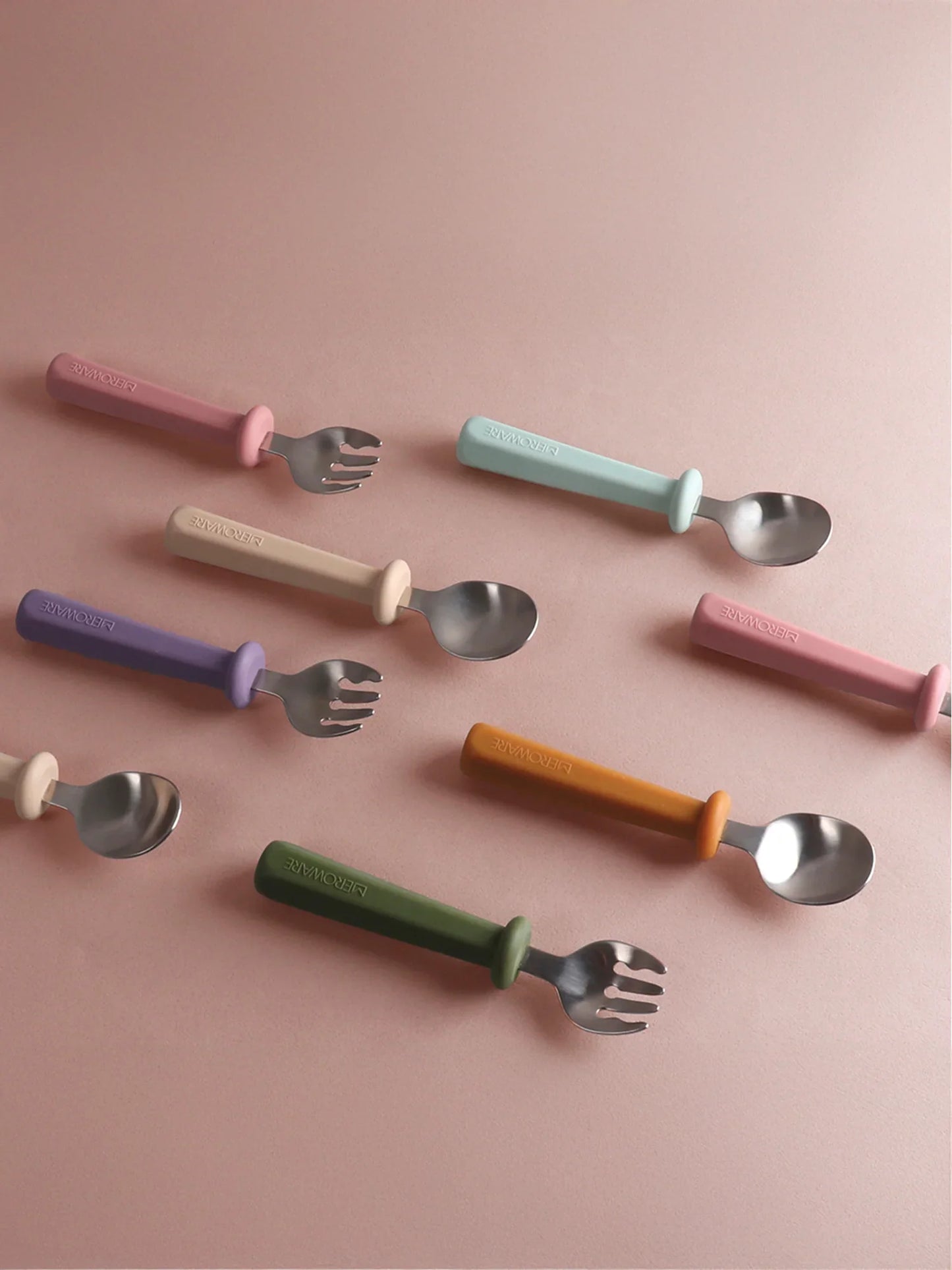 Nana Spoon And Fork Set- Caramel + Army