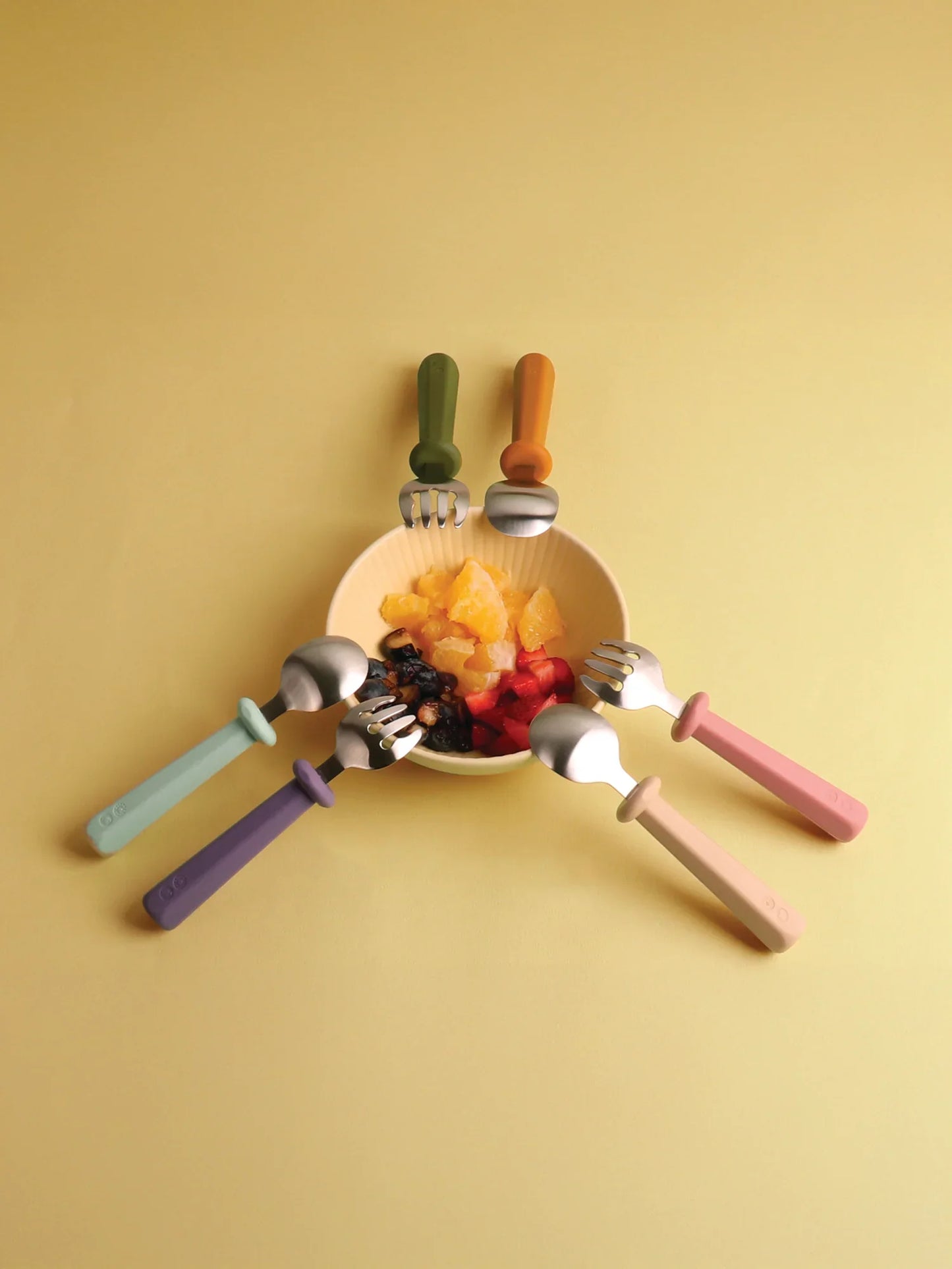 Nana Spoon And Fork Set- Milk Tea + Dusty Rose