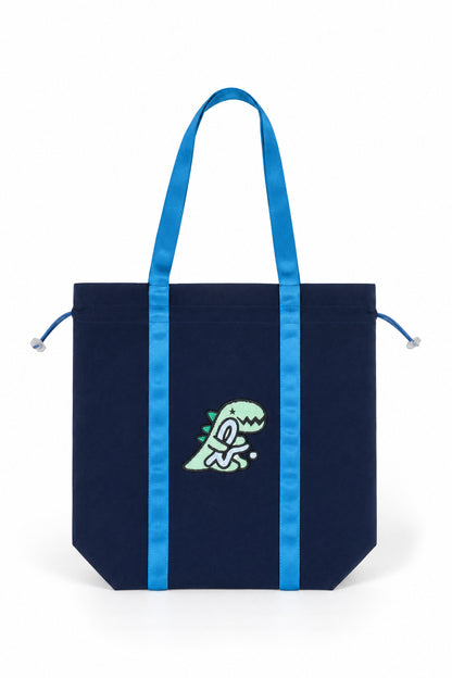 Kids Dino & Logo Drawstring Tote Bag