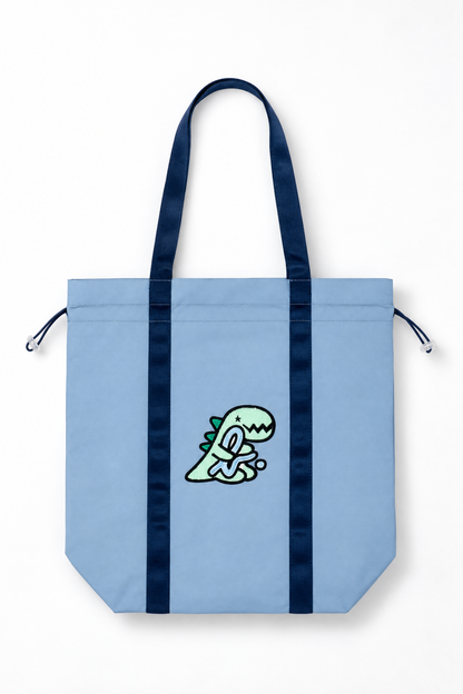 Kids Dino & Logo Drawstring Tote Bag