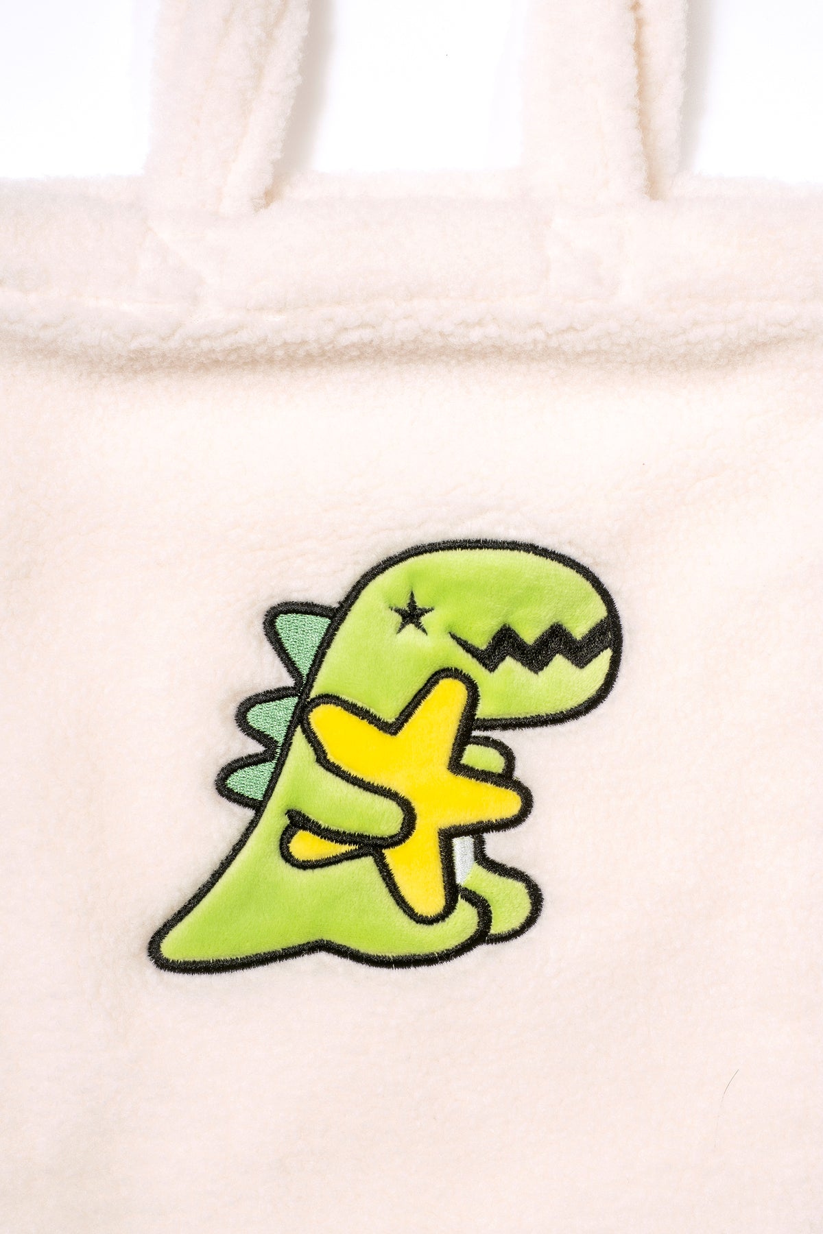 Kids Plush Sherpa Fleece Dino Tote Bag