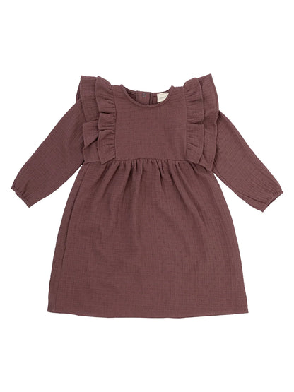 Muslin Longsleeve Dress With Ruffles (GOTS)