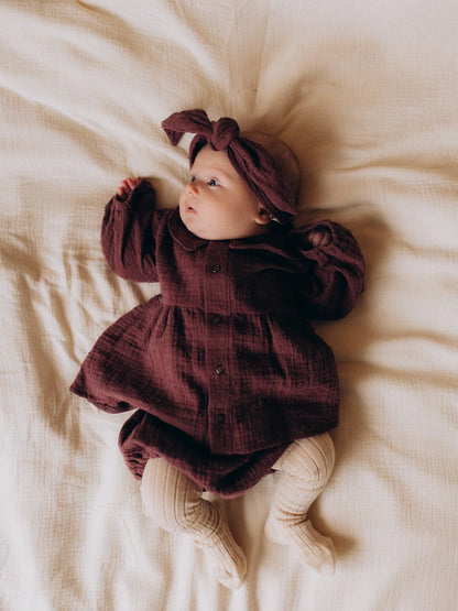 Muslin Long Sleeve Blouse & Bloomers Set (GOTS)