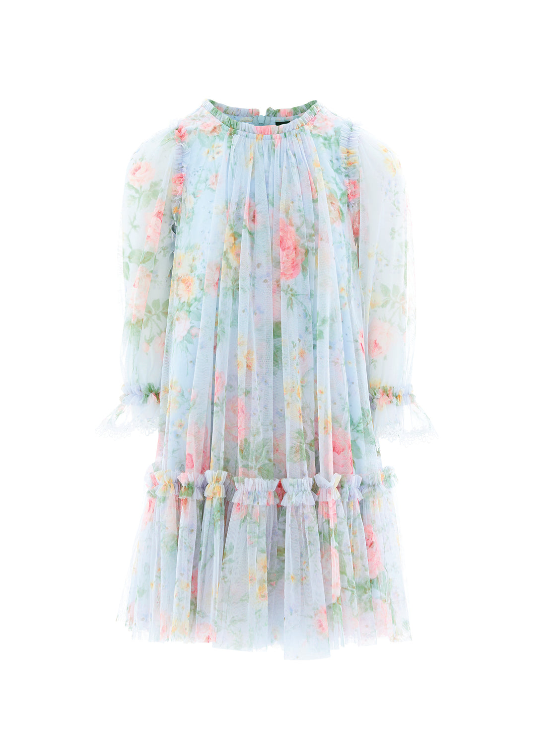 Pompadour Garden Long Sleeve Kids Dress