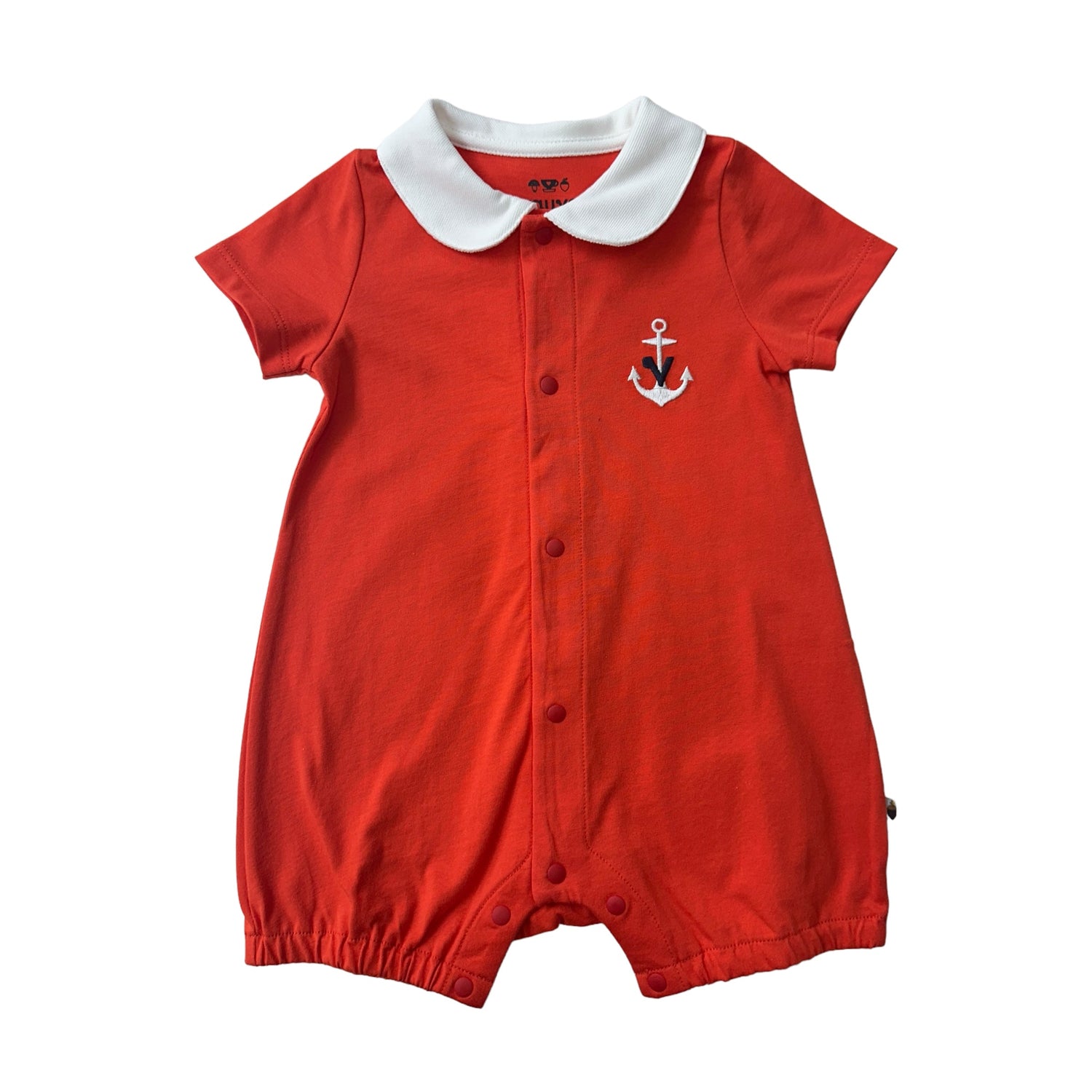 Baby Sailor Embroidered Short Sleeve Romper