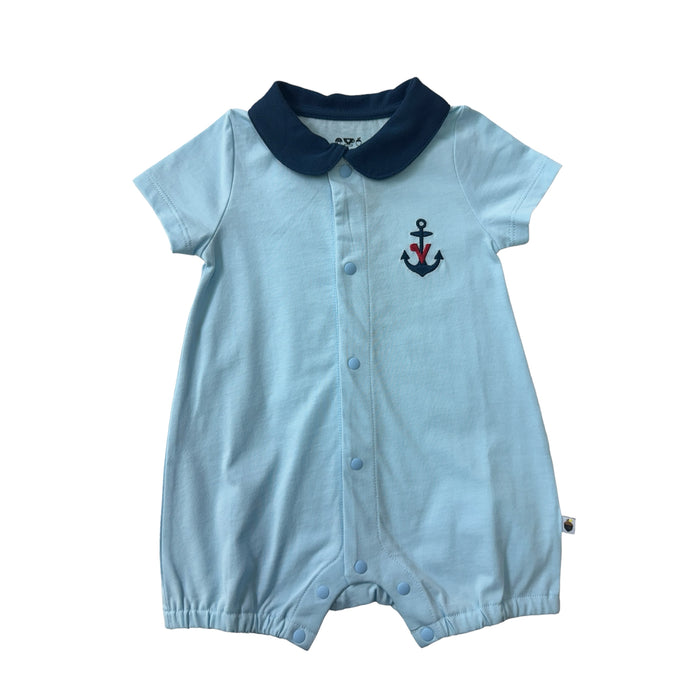 VAUVA Vauva SS24 - Baby Sailor Embroidered Short Sleeve Romper Romper