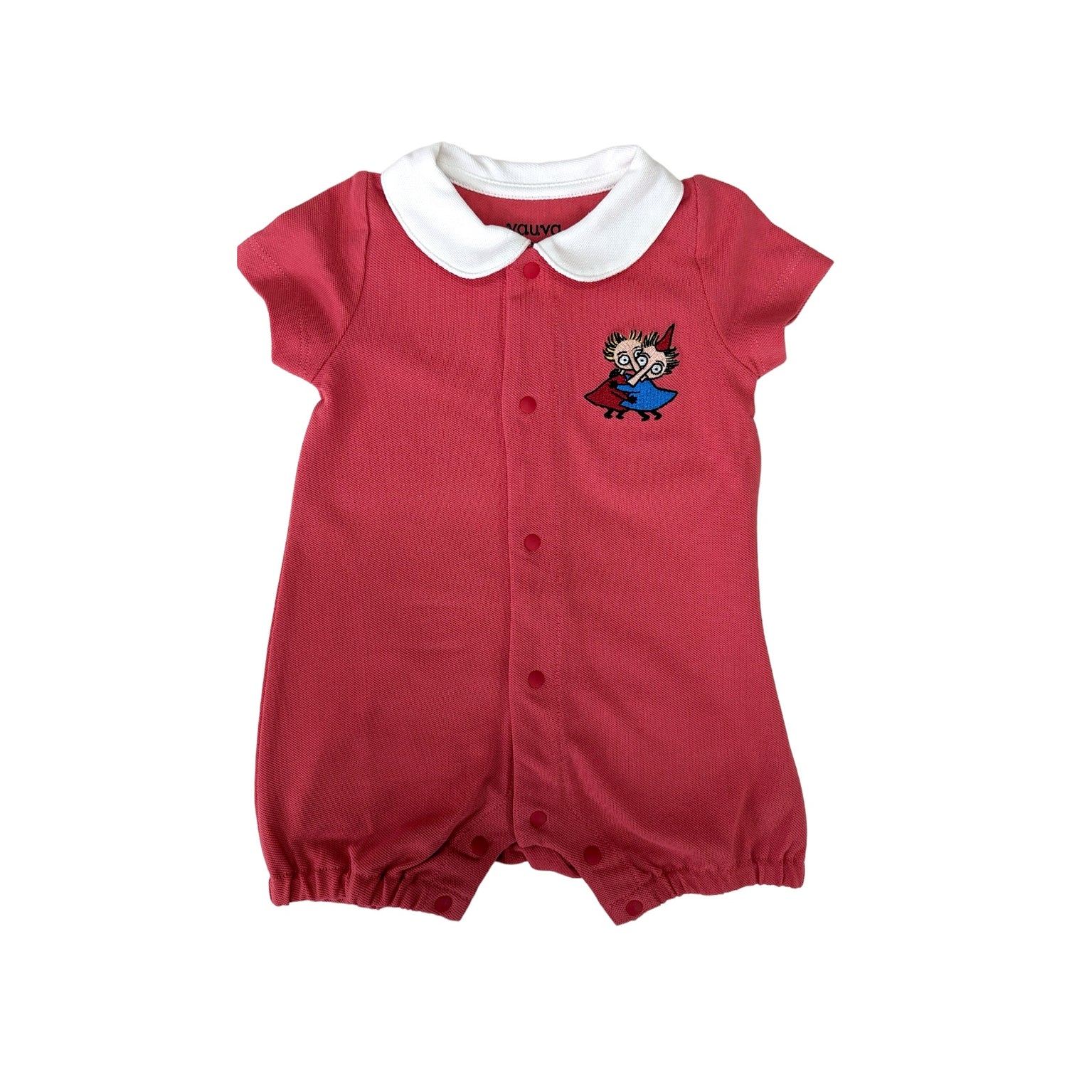 Vauva x Moomin Vauva x Moomin - Baby Girl Thingumy &amp; Bob Embroidered Short Sleeves Romper - Red Romper