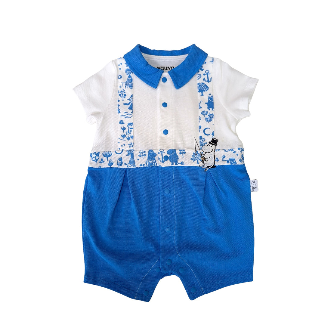 Vauva x Moomin Vauva x Moomin - Baby Boy MoominPapa Embroidered Polo Romper - White Romper