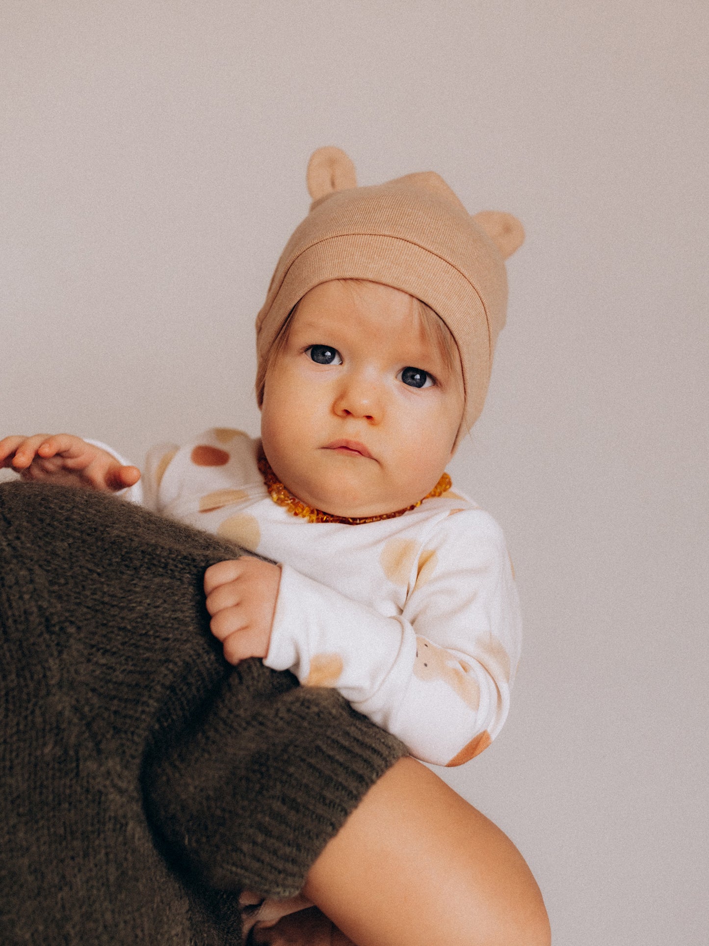Baby Beanie Hat With Teddy Ears Rib (GOTS)